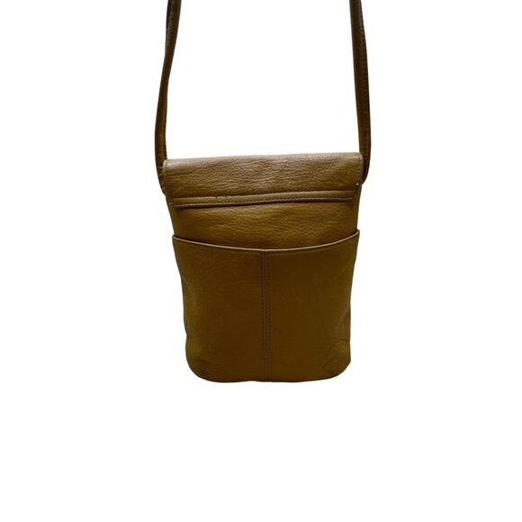 Tignanello Women’s Yellow Leather With Front Zip Pocket Crossbody Bag - Picture 3 of 13